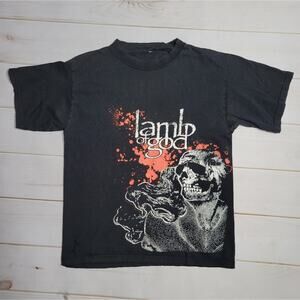 Vintage y2k Thrashed Lamb of God Black T-Shirt, 17.5x21